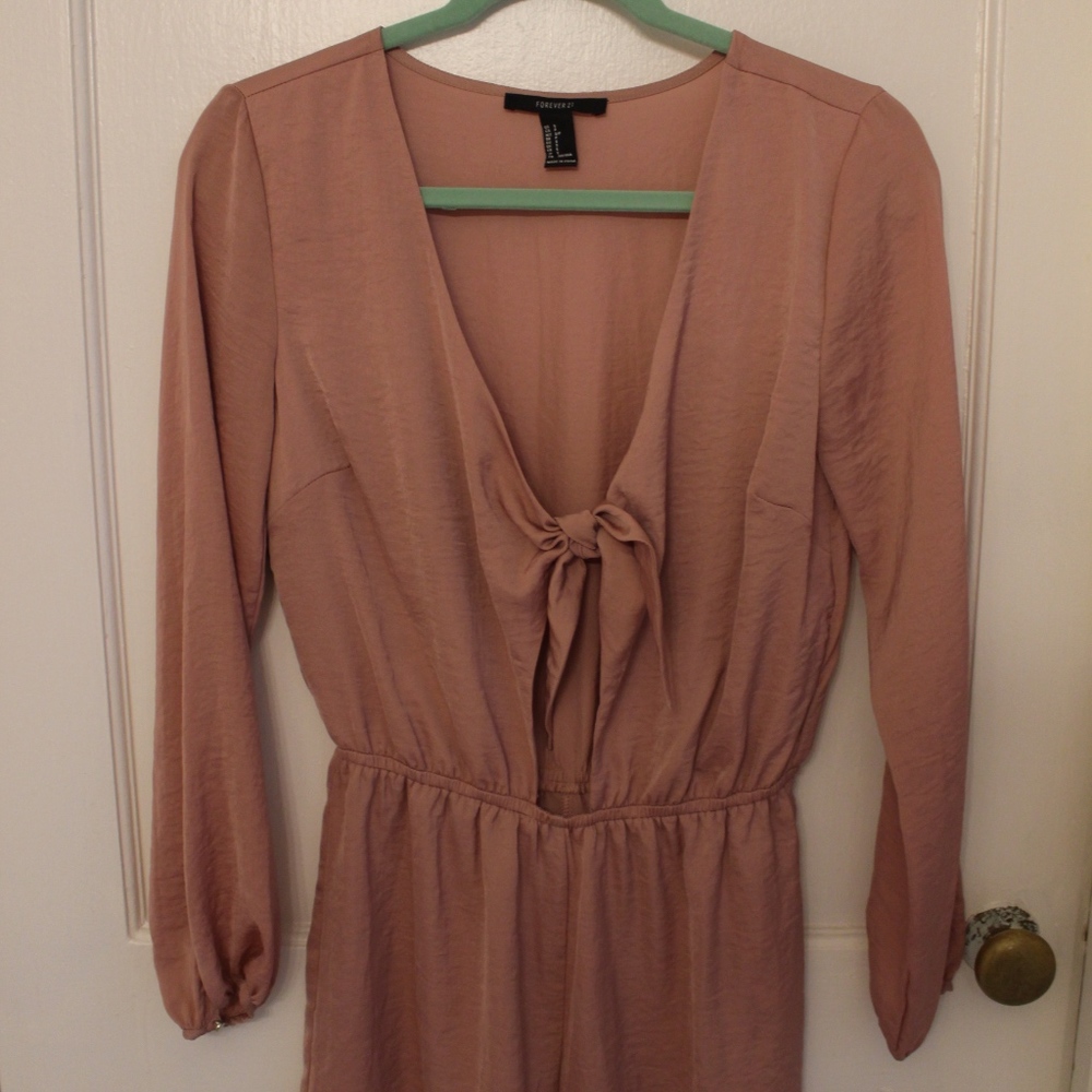 Pink Romper with Tie Front